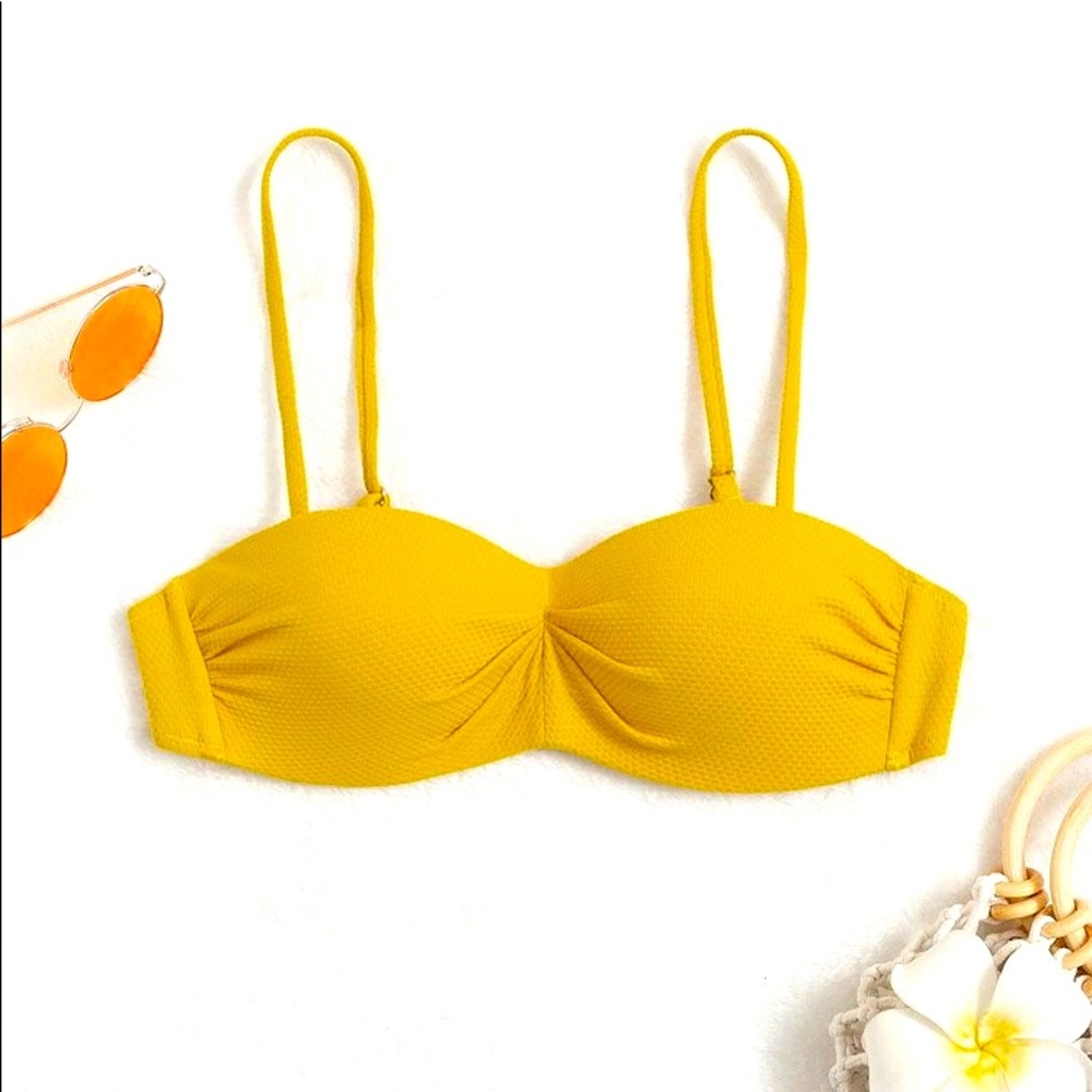 SHEIN yellow push up bikini top